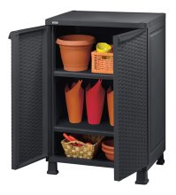 KETER haveskab på 98 cm i sort plast med 2 låger